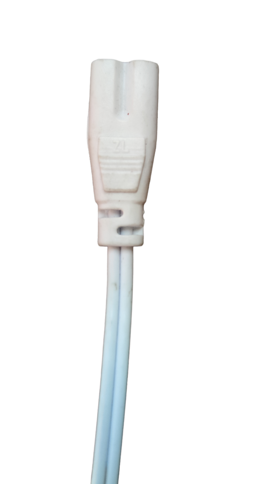 White Local T5 AC Cord Connector End to End female plug on twin white wires for LED strip lighting