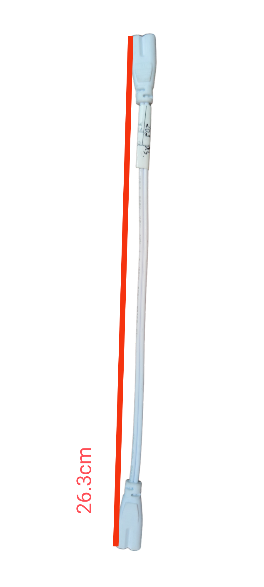 Local T5 AC Cord Connector End to End white 26.3 cm lead with two pin connectors for T5 lamps