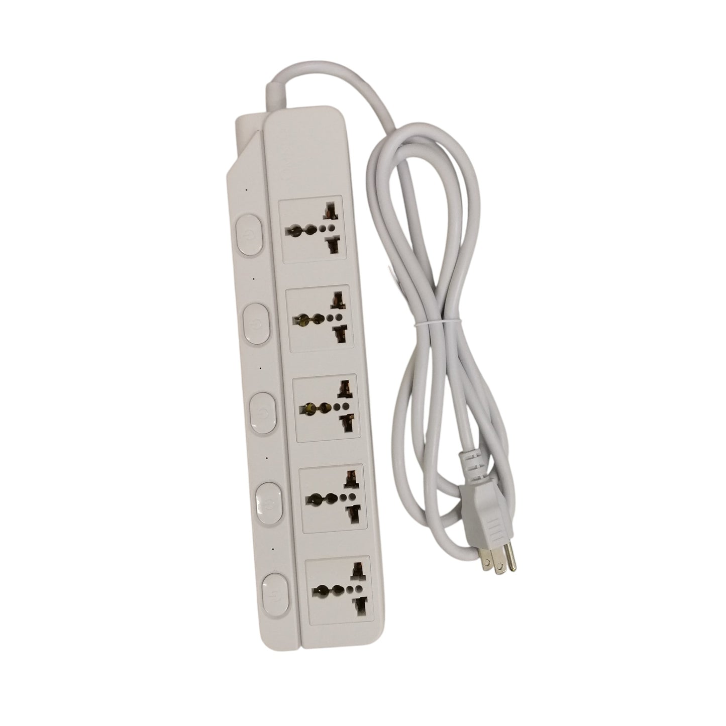 Omni universal power strip 6 feet 5 socket with white cord and individual switches