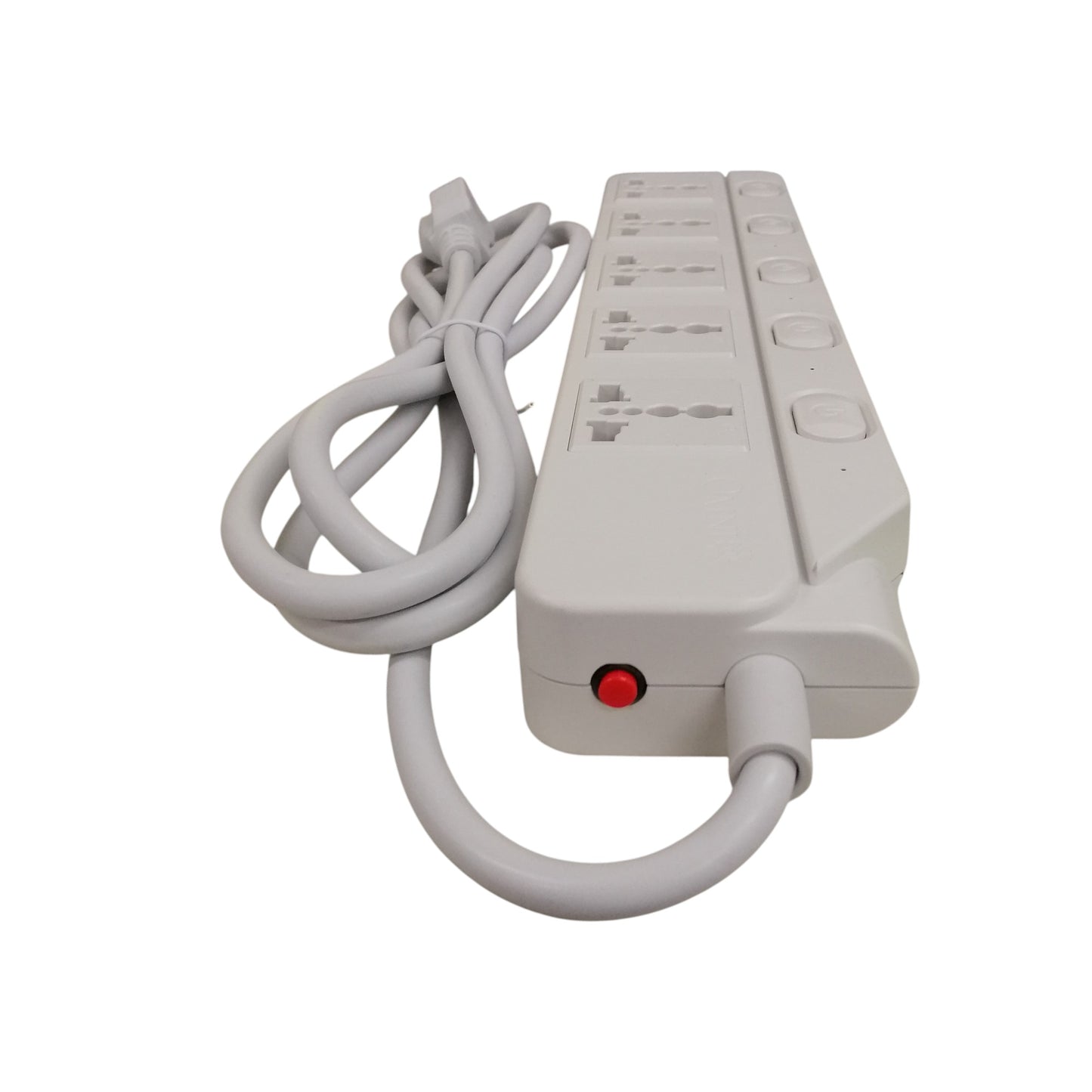 Omni universal power strip 6 feet 5 socket with individual switches and red power button