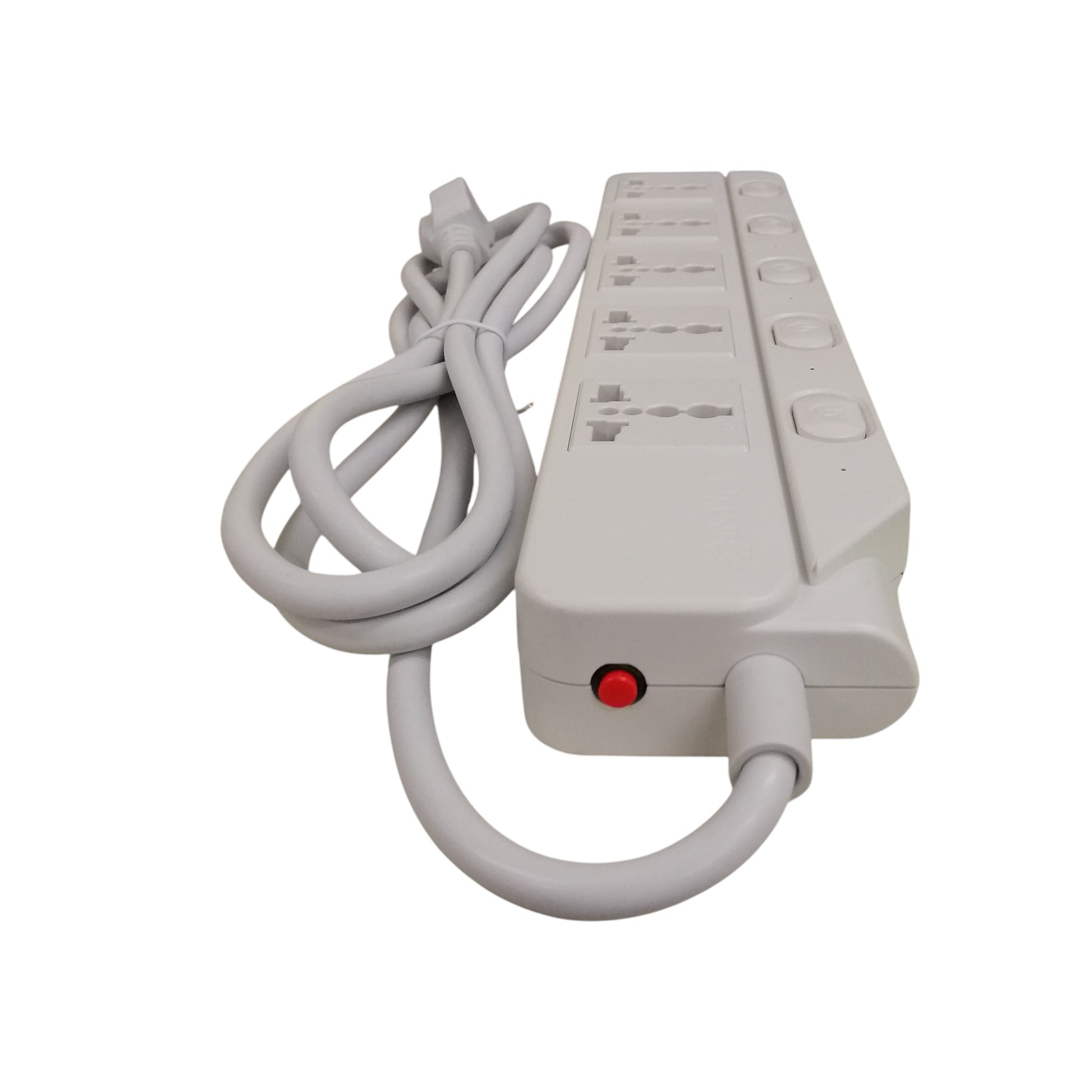 Omni universal power strip 6 feet 5 socket with individual switches and red power button
