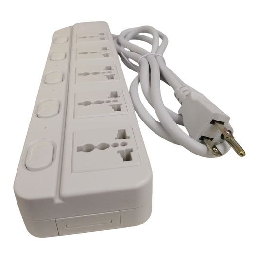 Omni 5 Gang Extension Cord  Universal 6 Feet with Individual Switch, Power Strip 5 Socket  10A 220V WED-350-PK