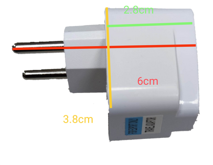 White universal travel adaptor type C plug with two round pins and compact design from China