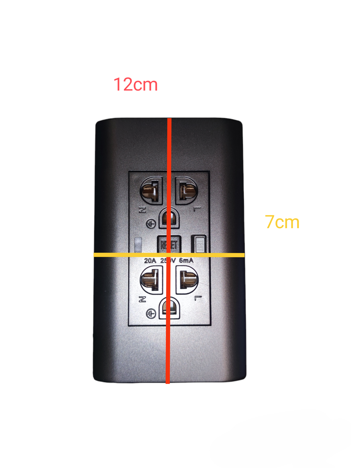 Royu GFCI Duplex Universal Outlet 20A 220V black power outlet with two sockets and safety features