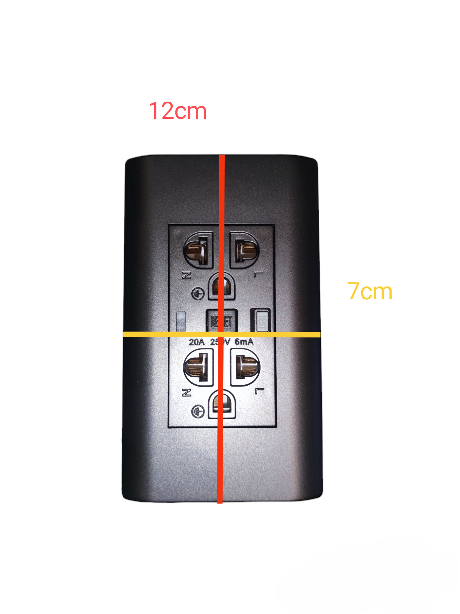 Royu GFCI Duplex Universal Outlet 20A 220V black power outlet with two sockets and safety features