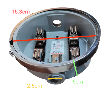 USA Round Meter Base 1 inch electrical circuitry part with metal and plastic components