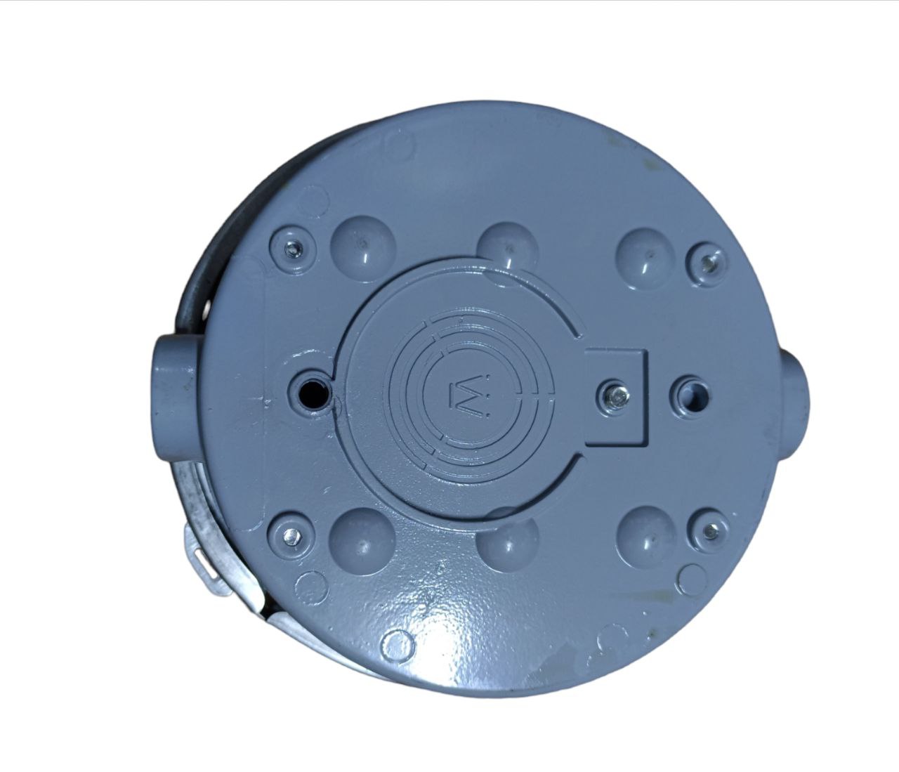 USA Round Meter Base electrical circuitry part in gray metal for secure meter installation