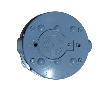 USA Round Meter Base electrical circuitry part in gray metal for secure meter installation