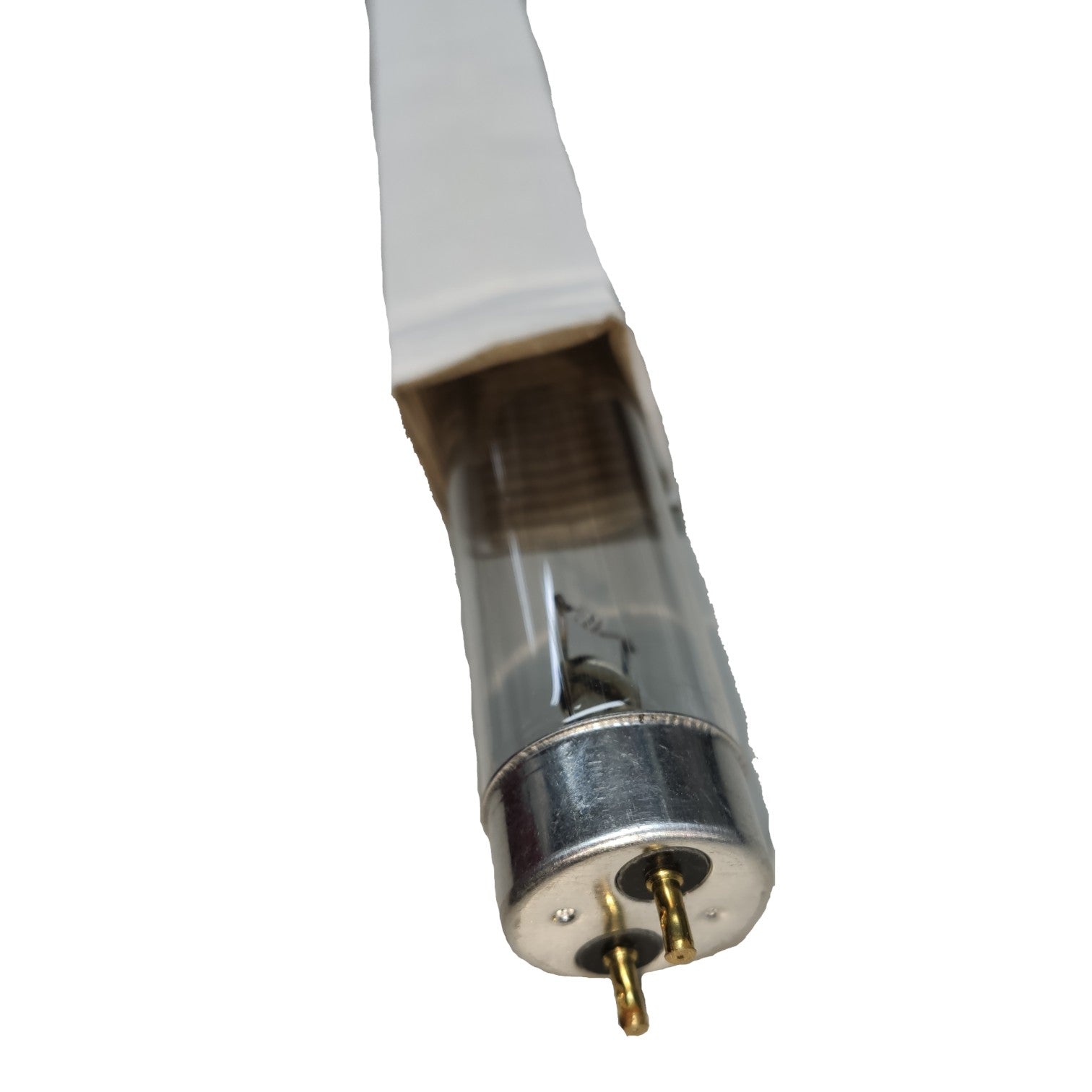 Close-up of a vacuum tube on a white background