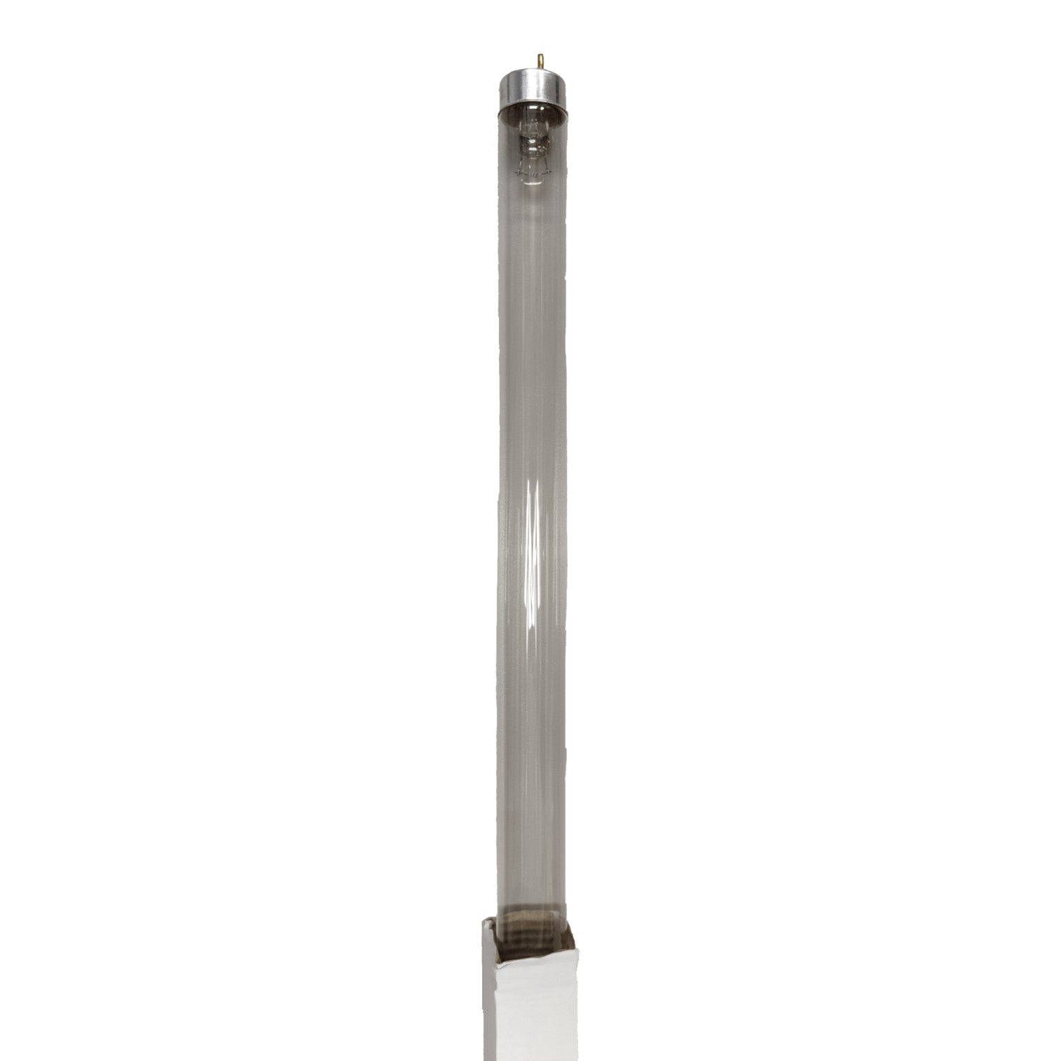 Tubular light bulb on a white background