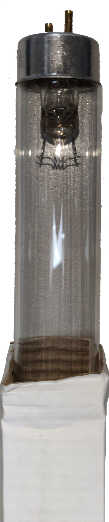 UV-C 18W T-8 Fluorescent Tube with clear glass and metal end cap from China