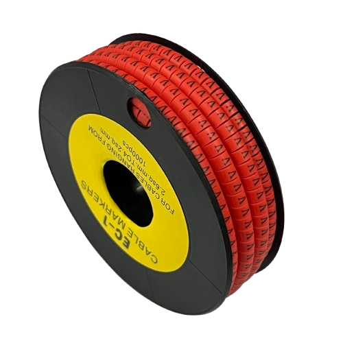 Grippes V Marker Red 2.6mm to 4.2mm cable management markers on a spool for organizing wires
