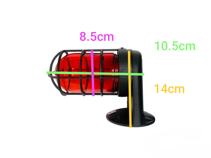 Biglite vapor lamp fixture 60W with red protective cage and black mounting base