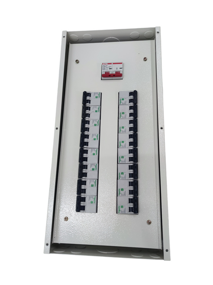 Himel 125A 2 pole panel board electrical circuitry with circuit breakers and protective switch