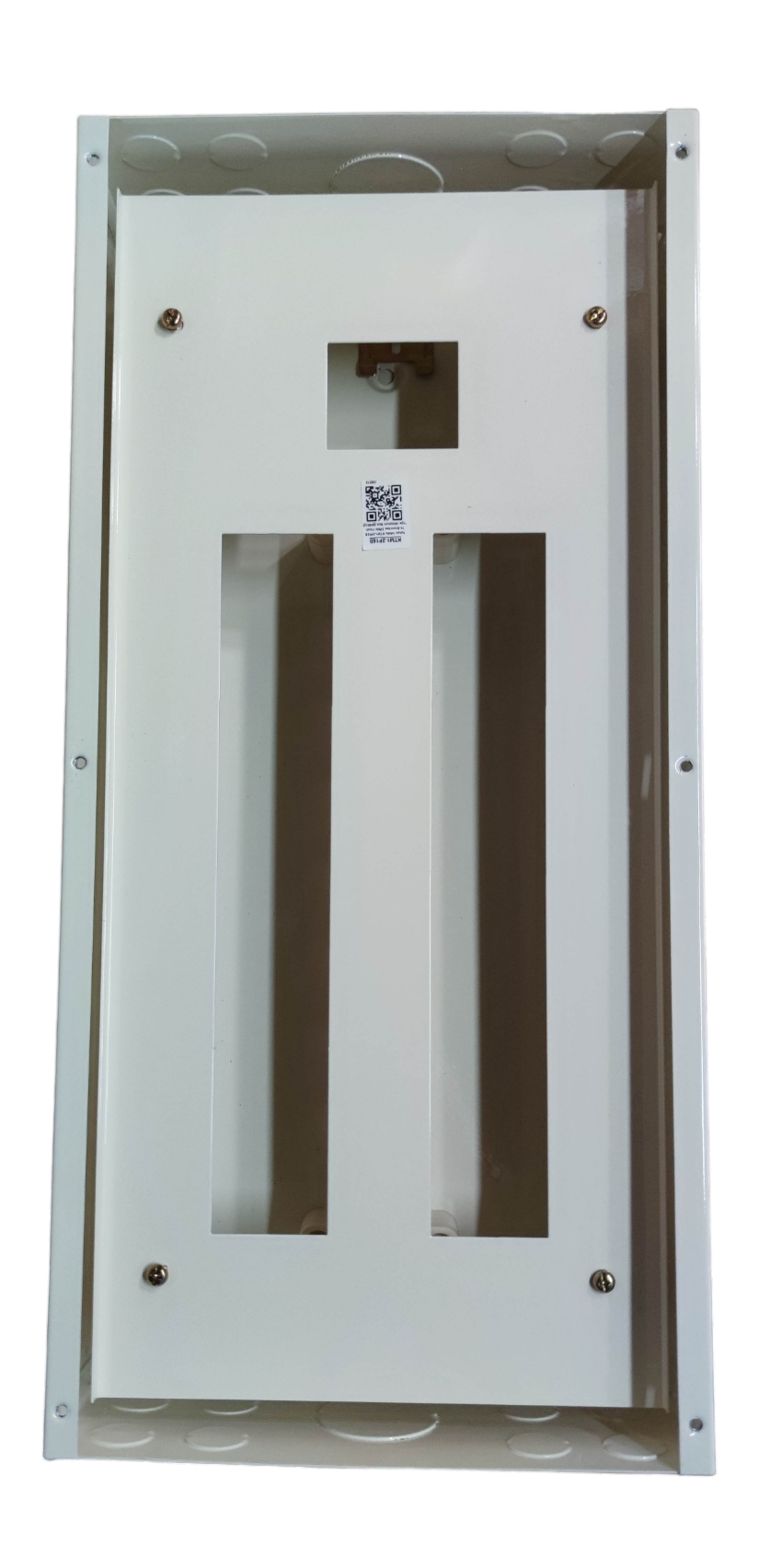 Himel 125A 2 pole panel board electrical circuitry part with white metal frame and multiple slots