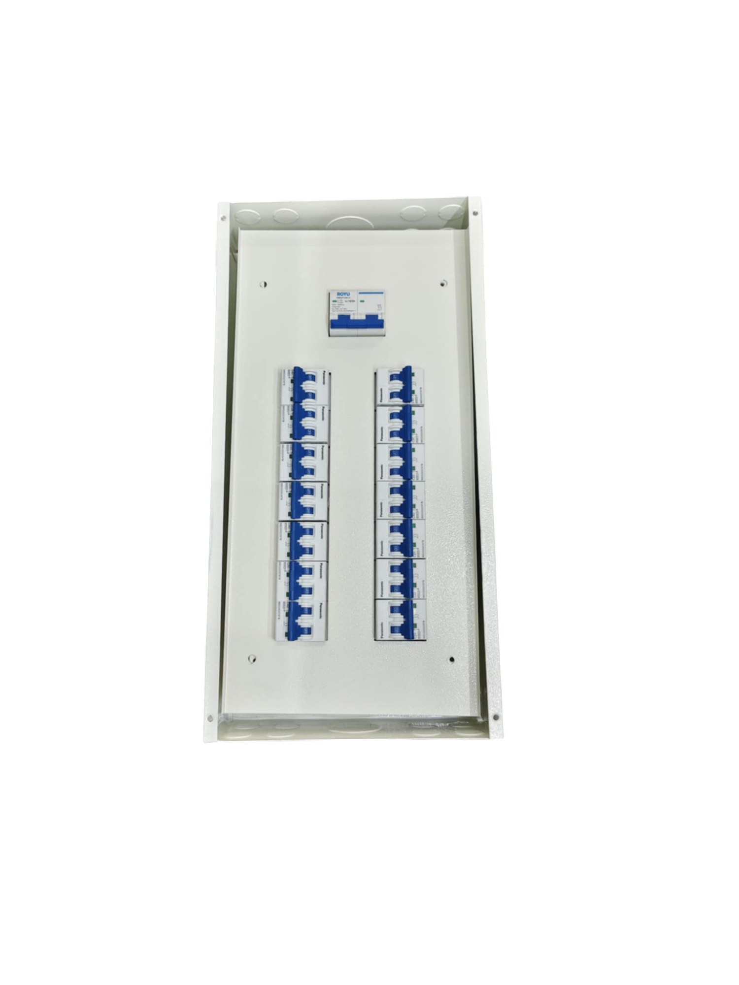 14 Branches 2Pole Miniature Circuit Breaker panel with blue switches from Panasonic Royu and Koten