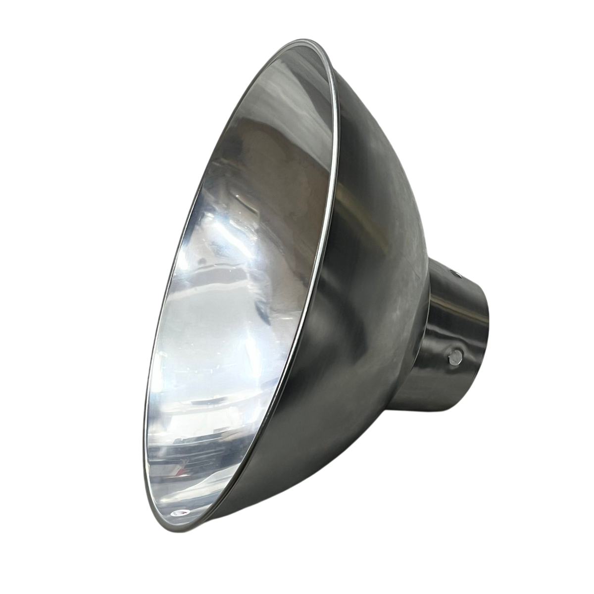 14 inch aluminum reflector lamp cover by Electx Electrical Supply with polished metallic finish