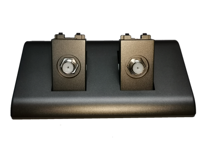 Electx Electrical Supply 2 gang cable TV outlet with dual connectors and metallic finish