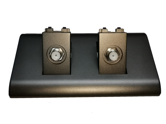 Electx Electrical Supply 2 gang cable TV outlet with dual connectors and metallic finish