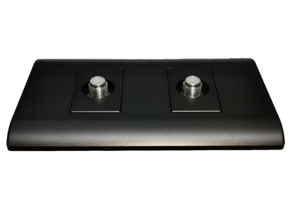 Electx Electrical Supply 2 gang cable TV outlet with two coaxial connectors in black finish