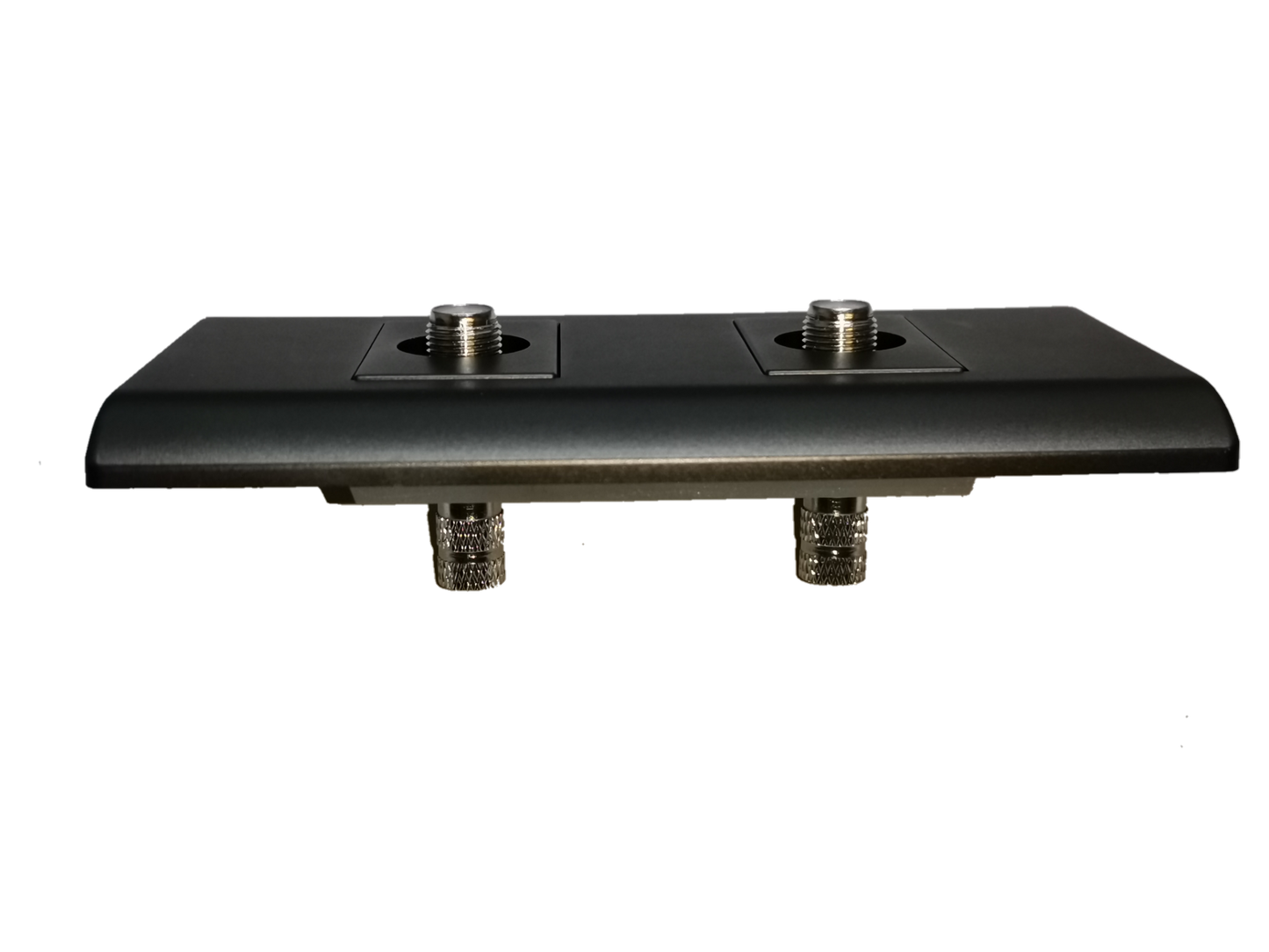 Electx Electrical Supply 2 gang cable TV outlet with dual coaxial connectors in black