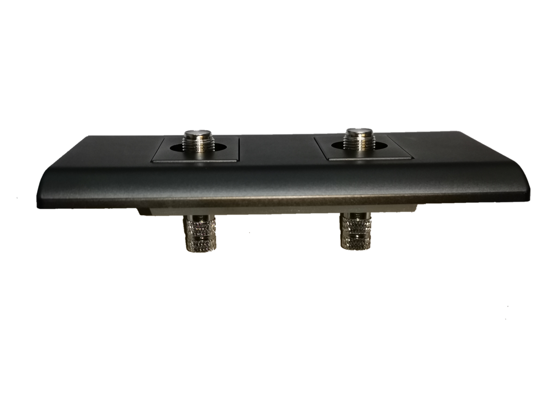 Electx Electrical Supply 2 gang cable TV outlet with dual coaxial connectors in black