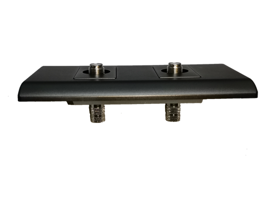 Electx Electrical Supply 2 gang cable TV outlet with dual coaxial connectors in black