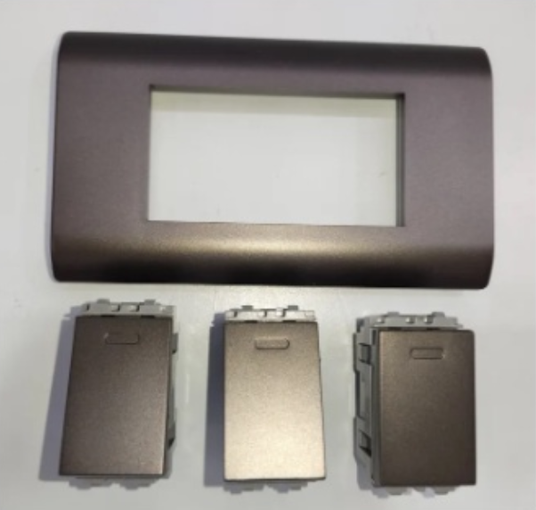 Electx Electrical Supply 3 Gang dark gray electrical switch plate with three matching switches