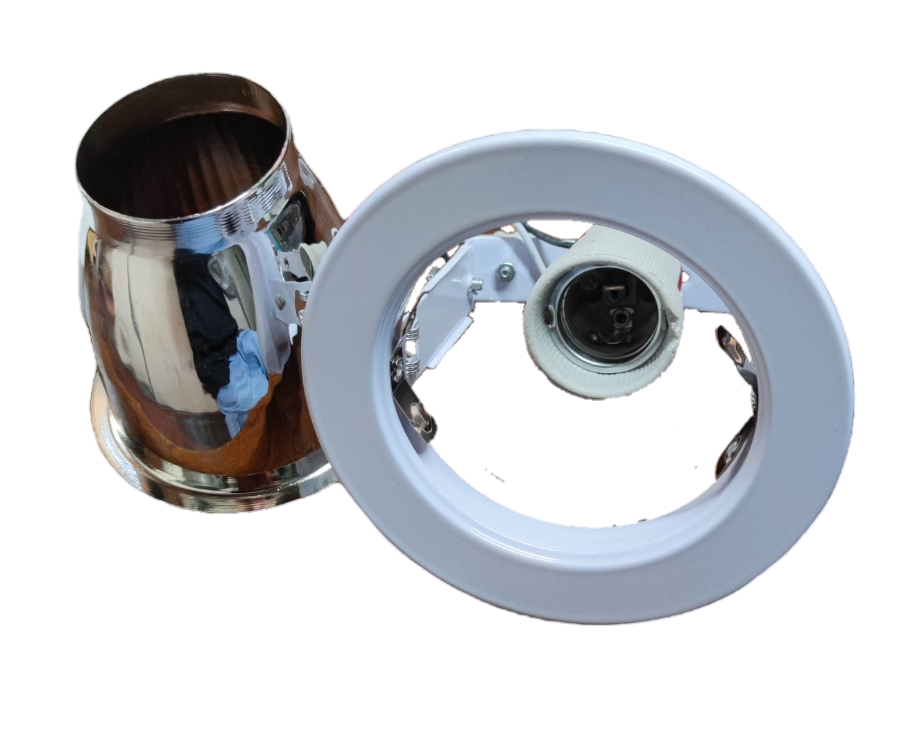 Biglite 3 inch downlight fixture E27 ceiling light housing with white trim and metal reflector