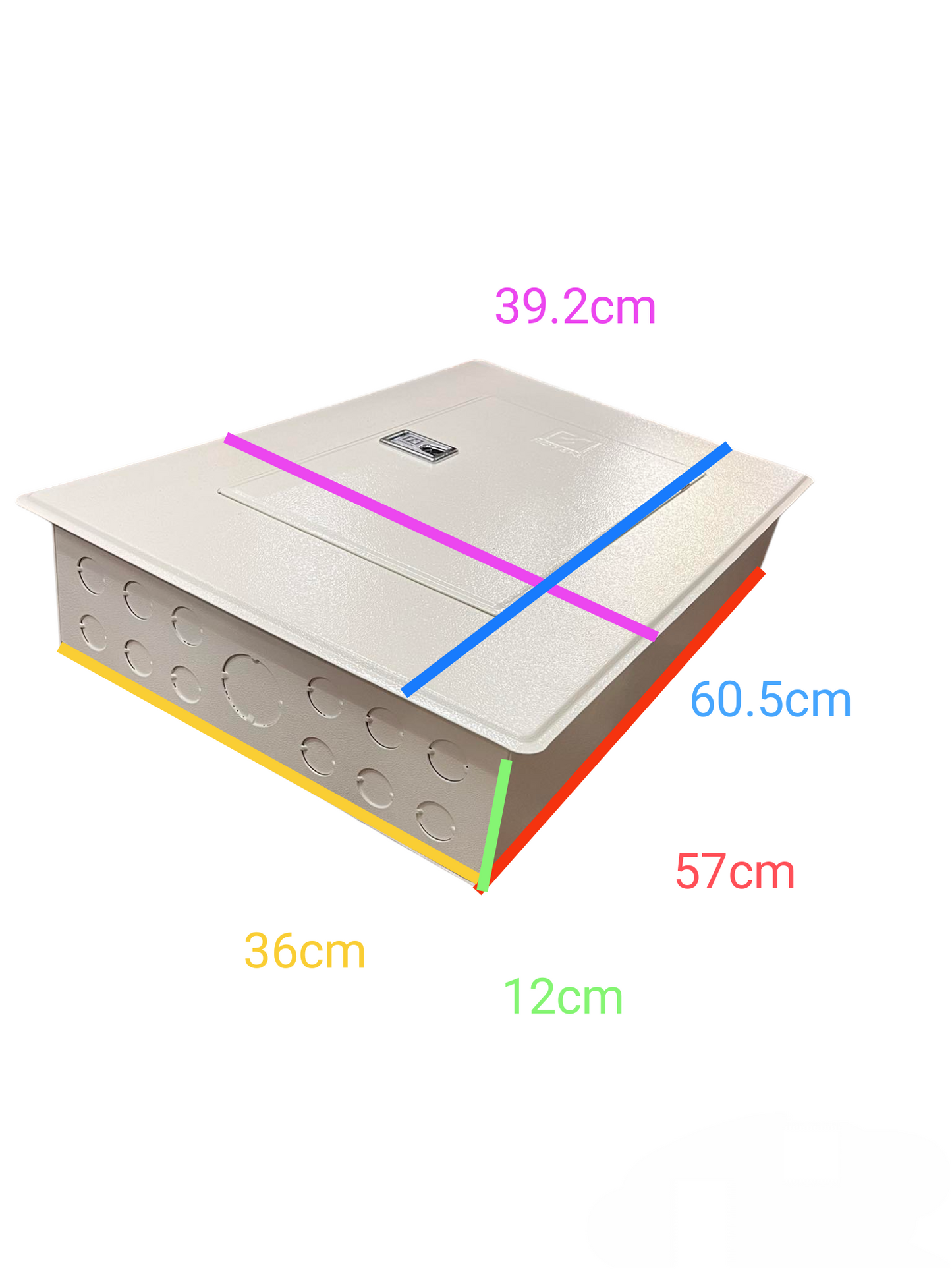 Koten & Taiyou 4 Branches 2 Pole Bolt on electrical circuitry box with lid and multiple size measurements