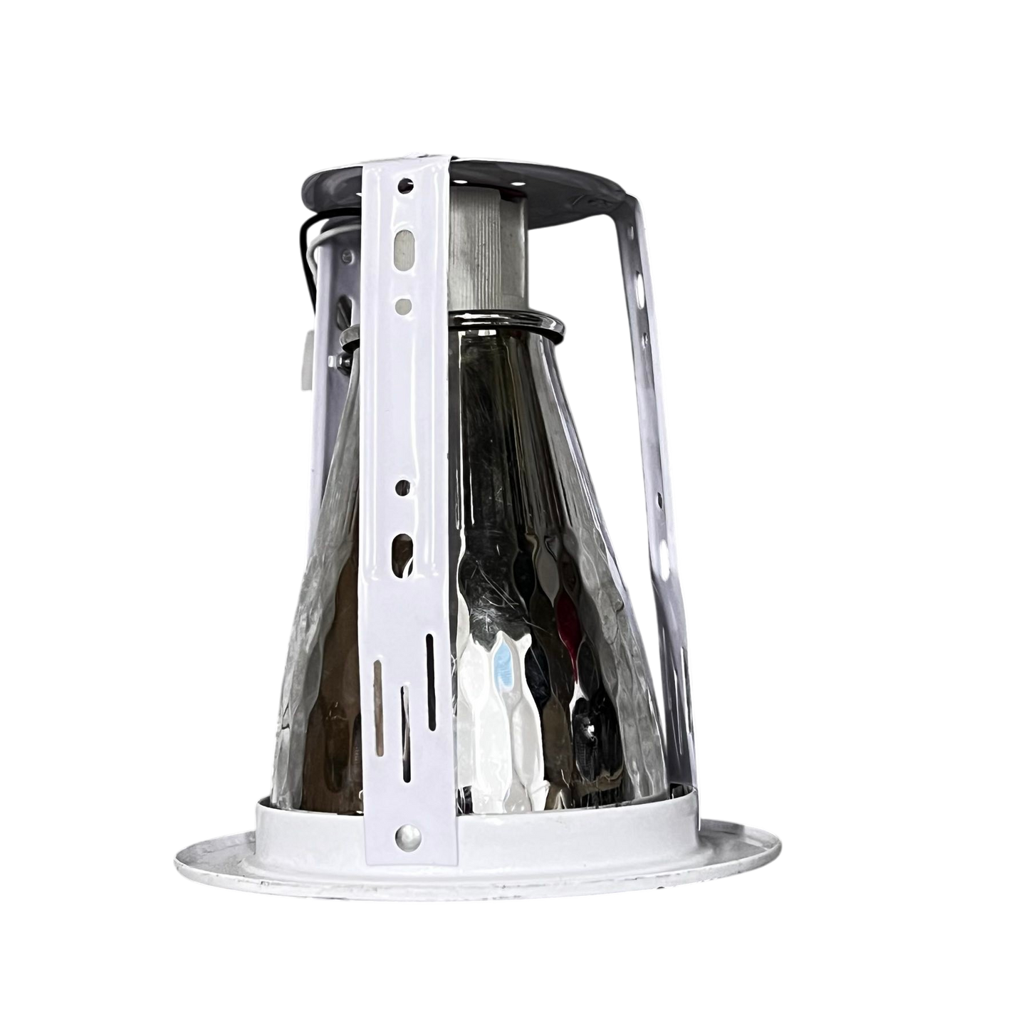 Biglite 4 inch E27 downlight fixture with reflective interior and white metal frame for lighting installation