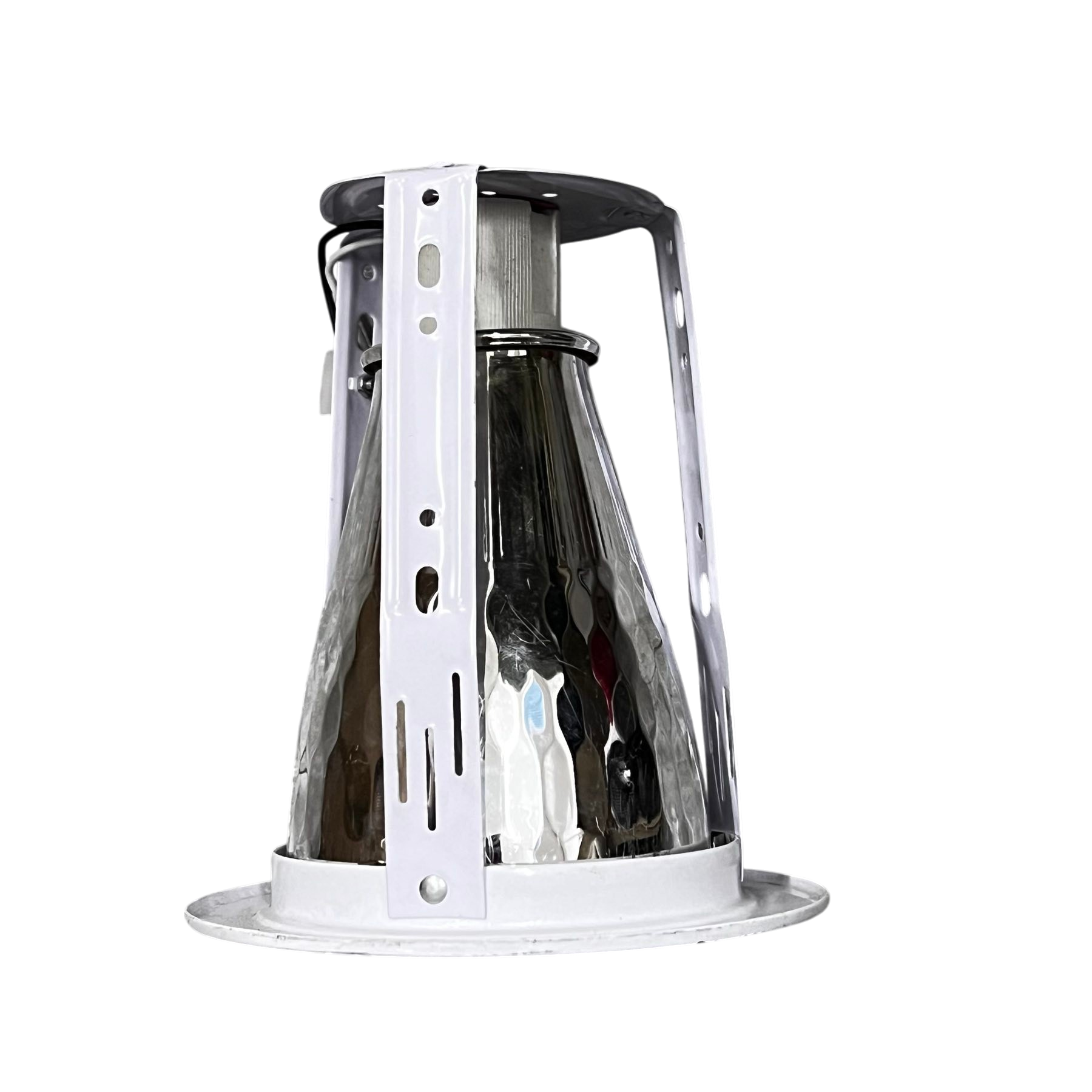 Biglite 4 inch E27 downlight fixture with reflective interior and white metal frame for lighting installation