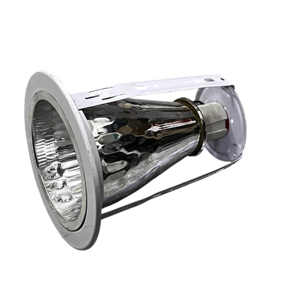 Biglite 4 inch E27 downlight fixture with reflective interior and metal bracket for lighting installation