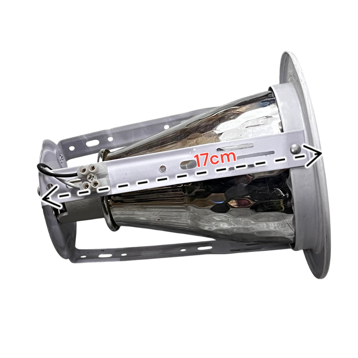 Biglite 4 inch E27 downlight fixture with adjustable metal bracket and reflective interior