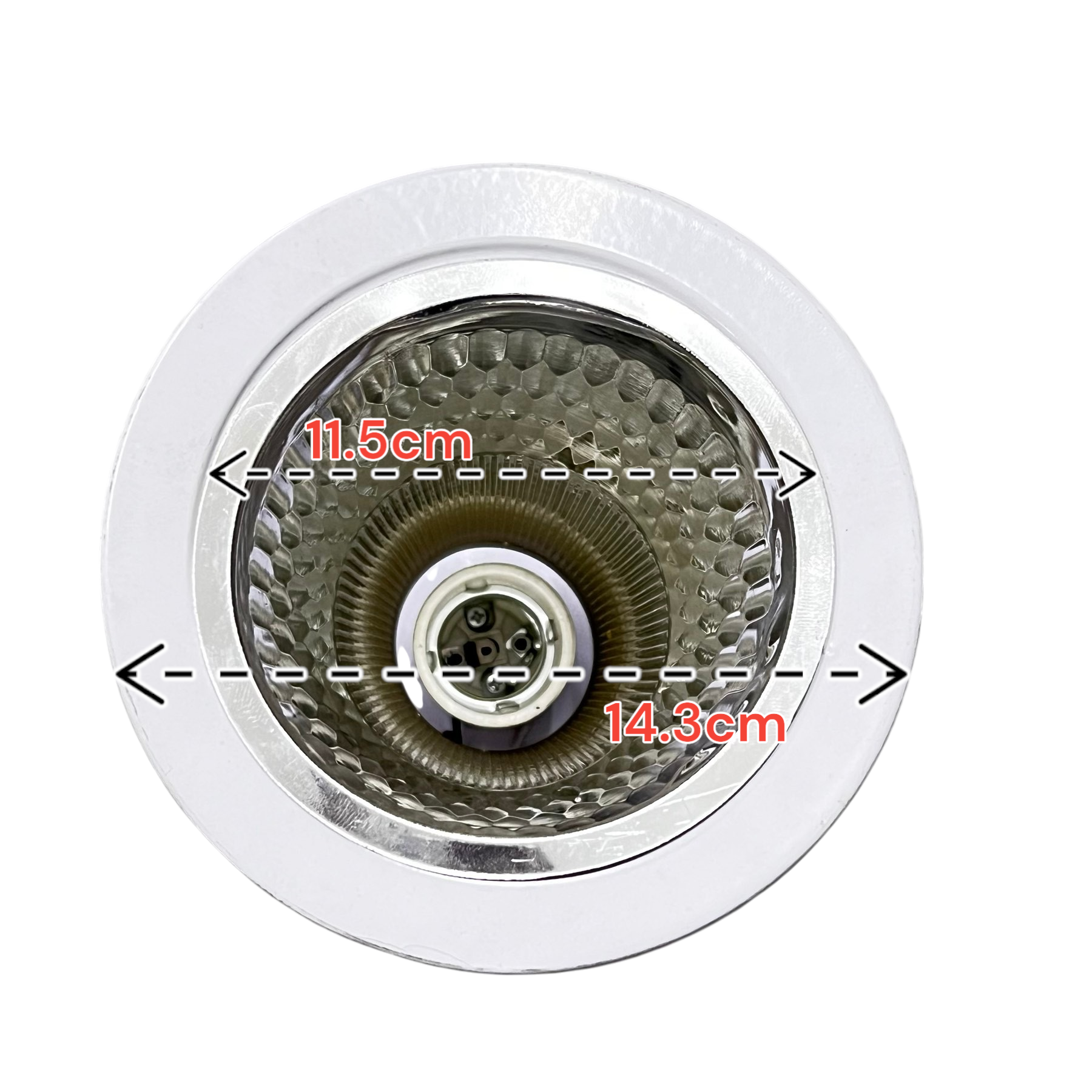 Biglite 4 inch E27 downlight fixture with white trim and reflective interior for lighting installation