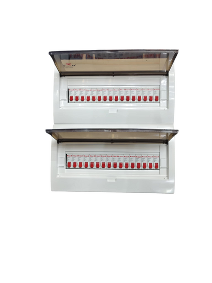 Himel and ZY electrical panel with 63A 1Pole Main with 31 Branches 1Pole breakers inside white casing