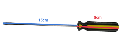 Rubicon Flat Head Screw Driver 902 150mm-5mm with black and yellow handle and long metal shaft