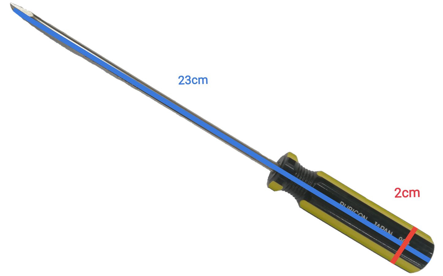 Rubicon Flat Head Screw Driver 902 150mm-5mm with ergonomic handle and long metal shaft