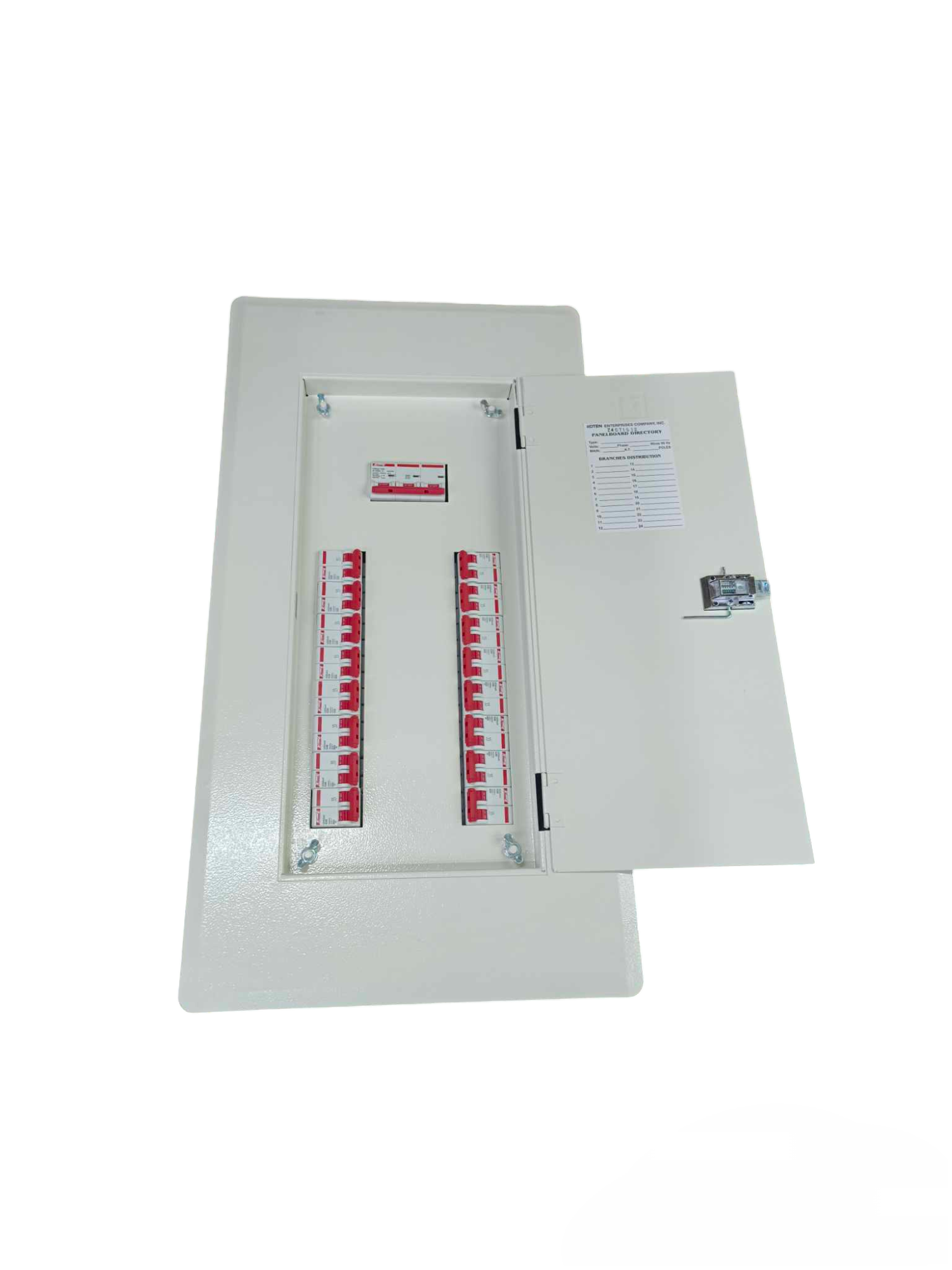 Himel Koten Panel Board 100A 3 Pole 10 KAIC Main electrical circuit breaker panel with open door