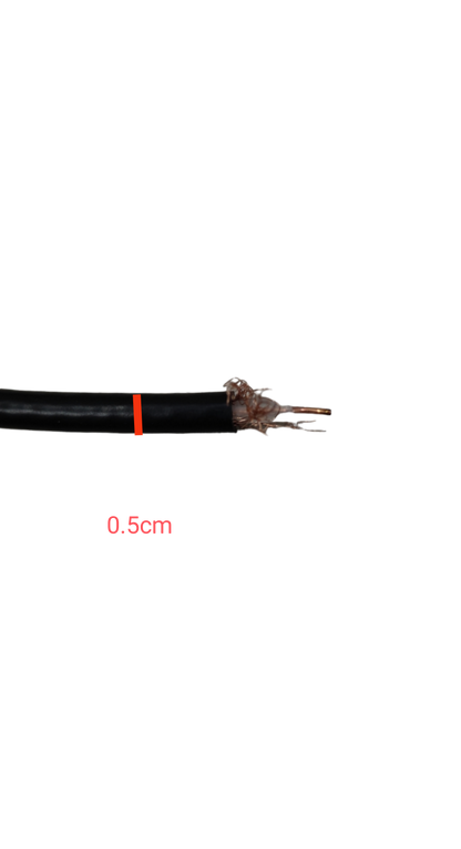 Swan RG58 Coaxial Cable Solid Middle wire with black insulation and exposed copper conductor