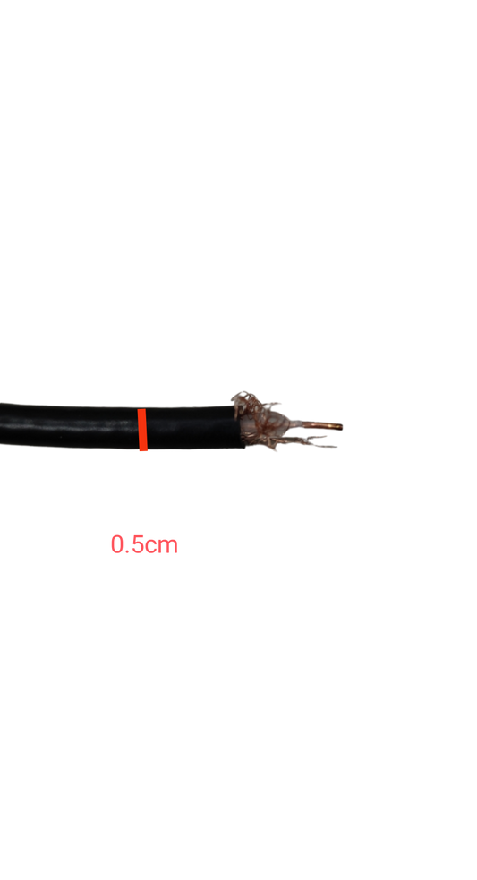 Swan RG58 Coaxial Cable Solid Middle wire with black insulation and exposed copper conductor