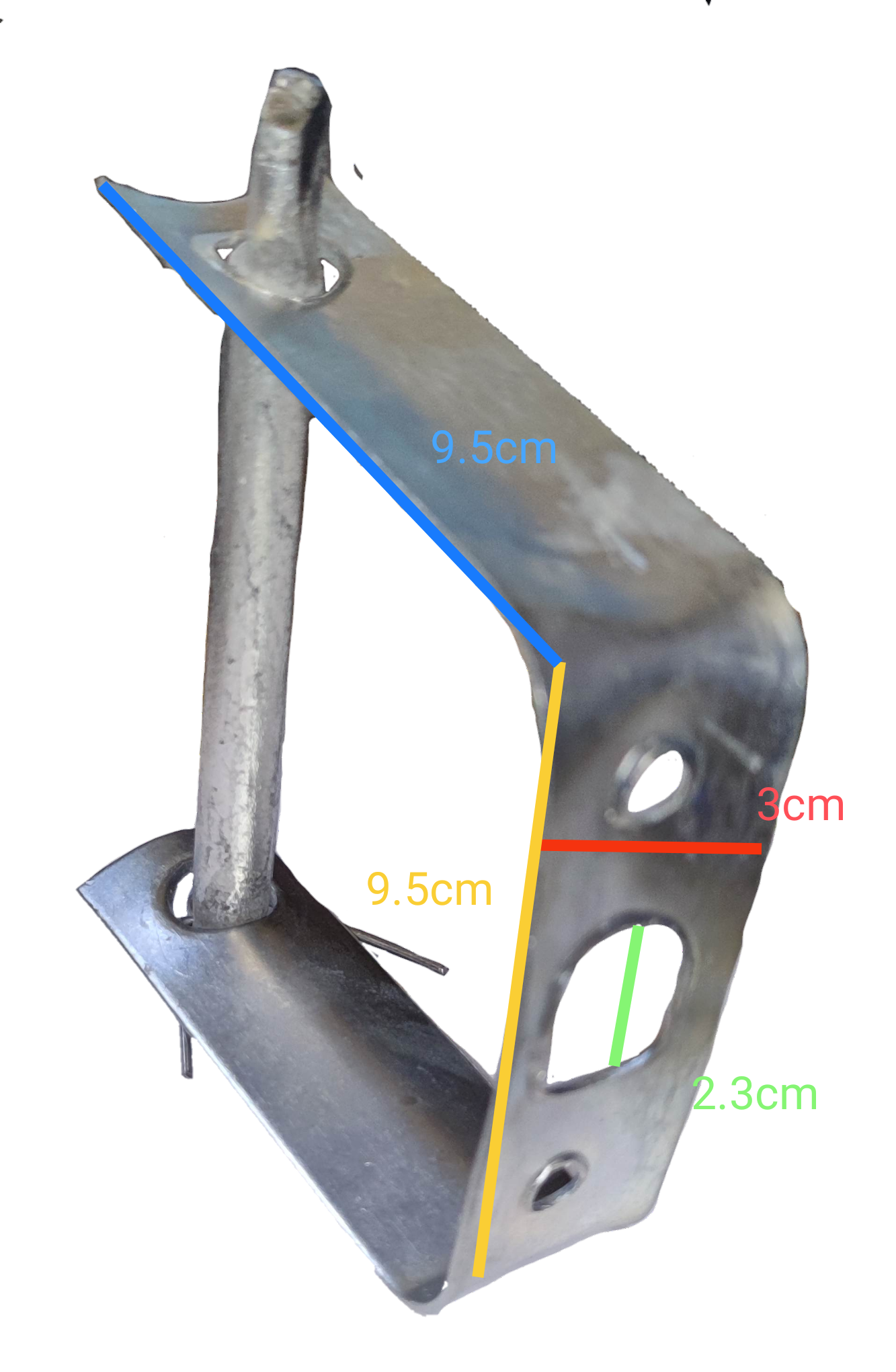 Electx Electrical Supply secondary rack 1 wire insulator metal part with dimensions shown