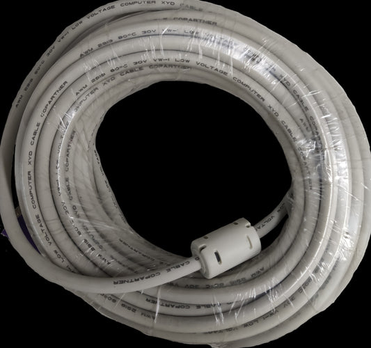 Grippes VGA Cable 15 Meters coiled with protective casing for computer display connections