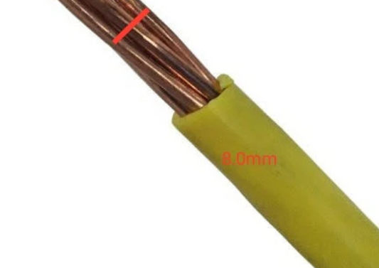 Duraflex 8.0mm THHN AWG 8/7 THWN Yellow- Per Meter