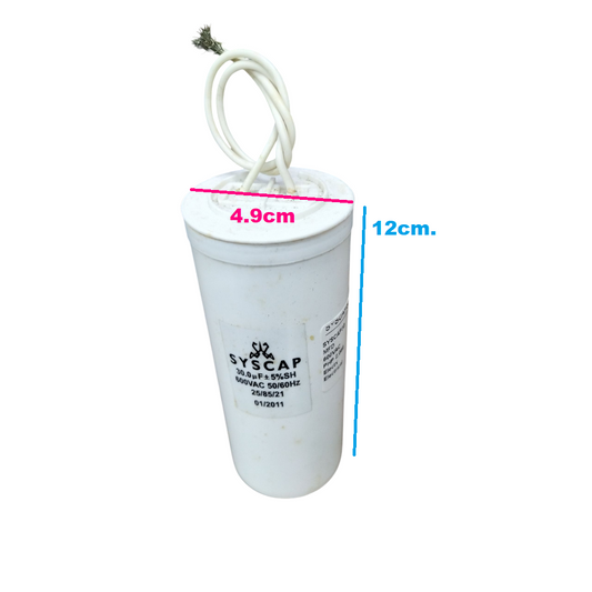Syscap Motor Running Capacitor 30MFD 600V AC, SYSCAP 30uF 600V AC