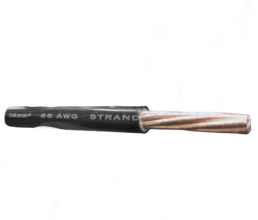 Duraflex 14mm THHN AWG 6/7 THWN Black- Per Meter