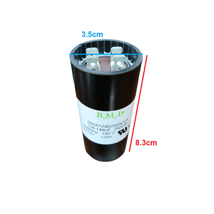 BMI Motor Starting Capacitor 124-149UF 250V AC, Capacitor 124-149MFD 250V