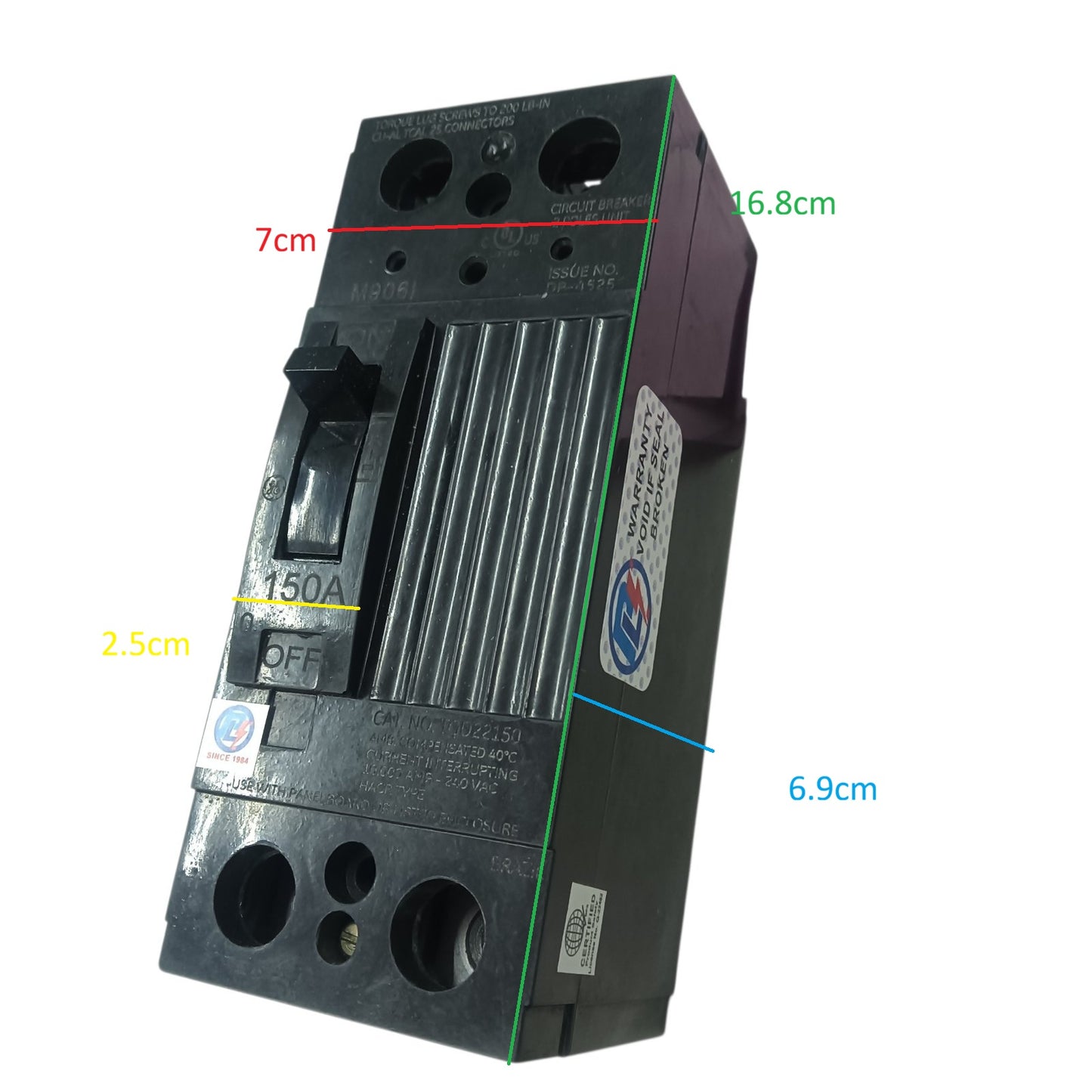 GE 150A Circuit Breaker 2 Pole Single Phase Commercial Type MCCB , 150A 2P TQD TQD22150