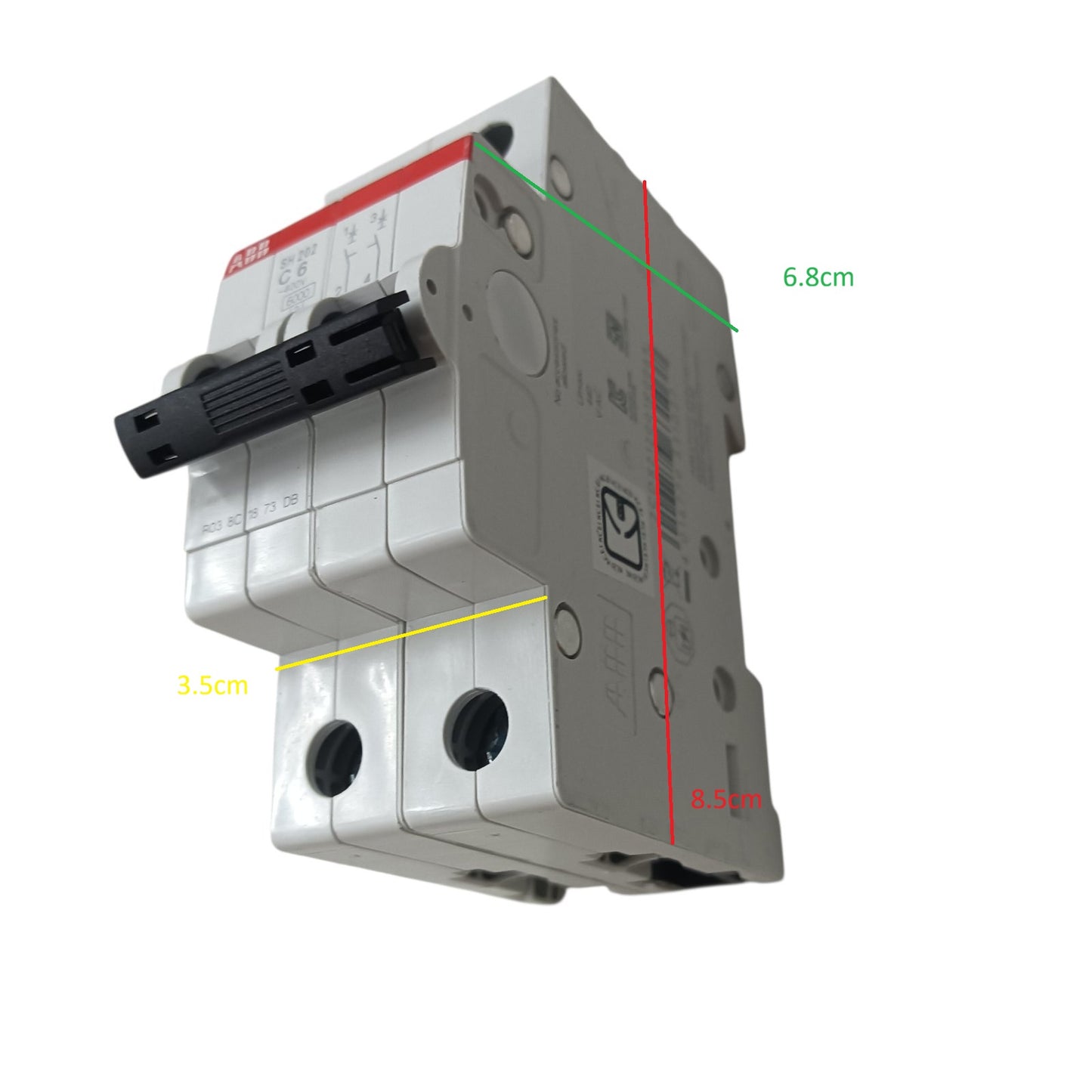 ABB MCB Miniature Circuit Breaker  6A 2  Pole 6 Kaic 220v SH202-C6