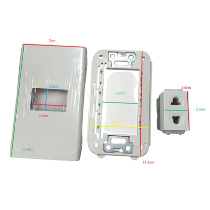 Panasonic 1 Gang Universal Outlet Receptacle Quick Connect Terminal 16A 250V with Plate, 1 Gang Universal Outlet Device Wide Series with Plate, 1 Gang Universal Receptacle Quick Connect Terminal Wide Series with Plate WEG10919-5 / WEG6801W-1